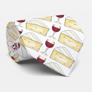 Red Vin och Cheese Brie Merlot Glass Foodie Tie Slips