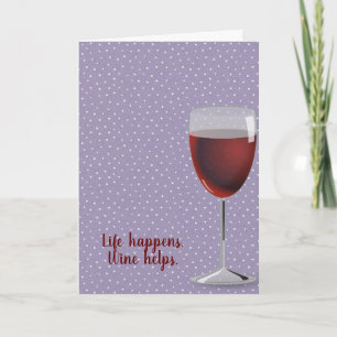 Red vin på pinpunkter födelsedag kort