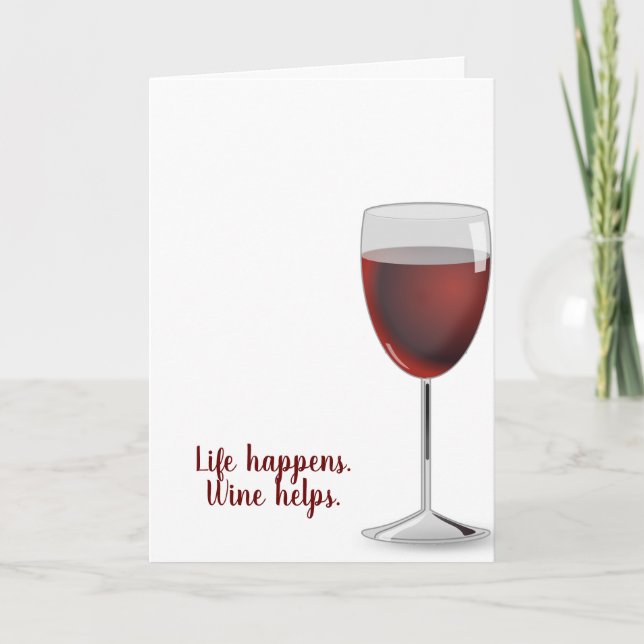 Red vin på vit födelsedag kort (Framsida)