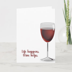 Red vin på vit födelsedag kort