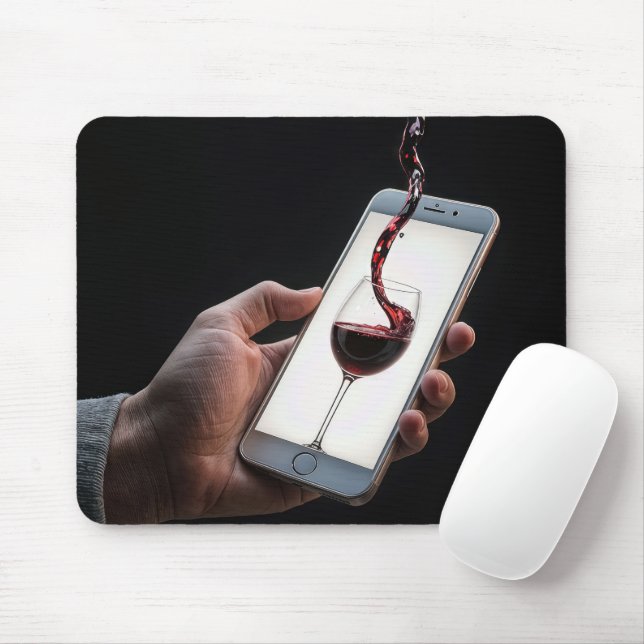 Red Vin Pour Into a Smartphone Musmatta (Med mus)