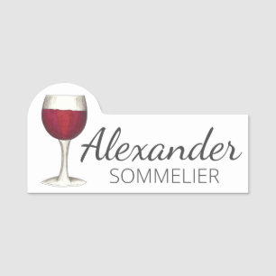 Red Vin Pub Glass Winery Vineyard Sommelier Namnbricka