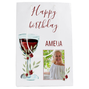 Red Vin Ro Watercolor Photo 60 Birthday