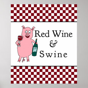 Red Vin & Swine Poster