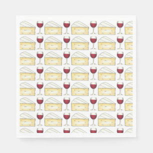 Red Vin Taste Brie Cheese Cocktail Party-händelse Pappersservett