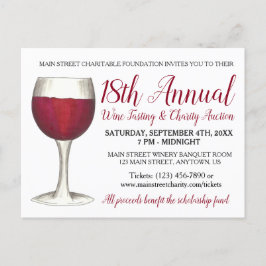 Red Vin Tasting Winetasting Cocktail Party-händels Inbjudan Vykort