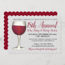 Red Vin Tasting Winetasting Cocktail Party-händels Inbjudningar