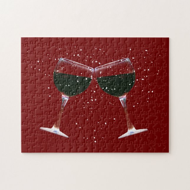 Red Vin Toaste Cheers Pussel (Horisontell)