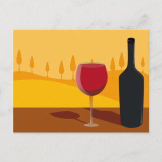 Red vin Tuscany Vykort
