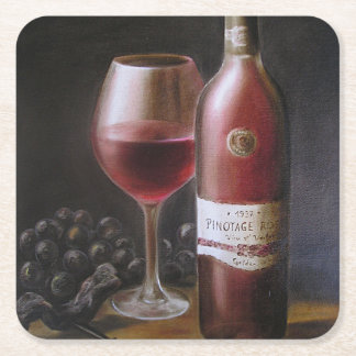 Red Vin Underlägg Papper Kvadrat