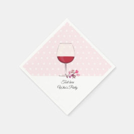 Red vin, vuxen födelsedag, bröllop, blommigt pappersservett