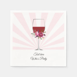 Red vin, vuxen födelsedag, bröllop, blommigt pappersservett