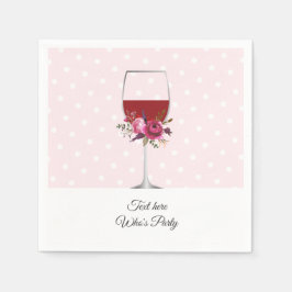 Red vin, vuxen födelsedag, bröllop, blommigt pappersservett