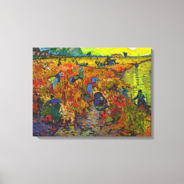 Red Vineyard i Arles, 1888 av Vincent van Gogh Canvastryck (Framsida)