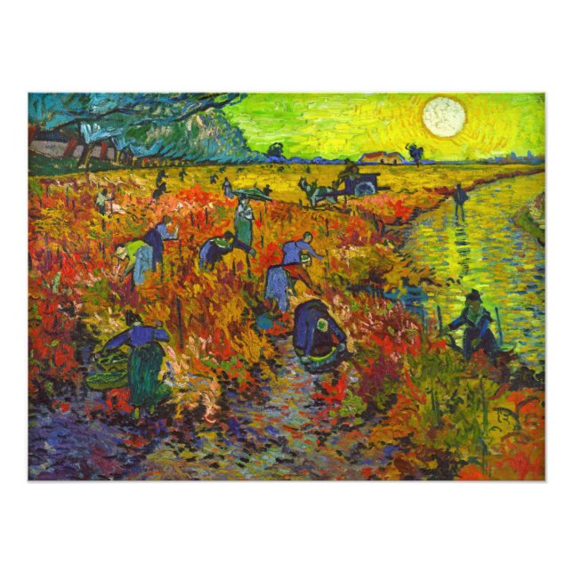 Red Vineyard i Arles av Vincent van Gogh Fototryck (Framsidan)
