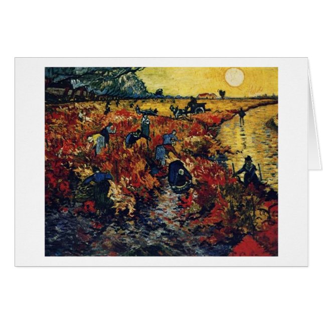 Red Vineyard, Van Gogh, 1888 Hälsningskort (Framsidan Horizontal)