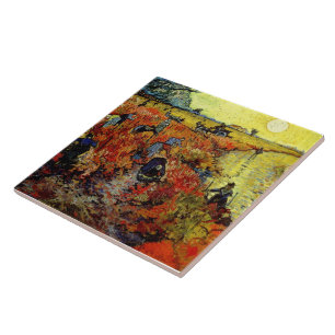 Red Vineyard Van Gogh Fine Art Kakelplatta