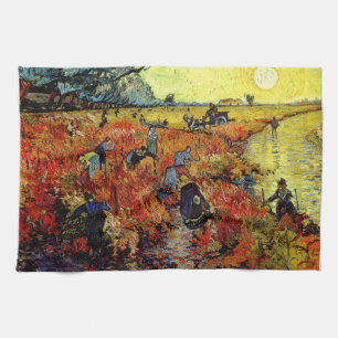 Red Vineyard Van Gogh Fine Art Kökshandduk