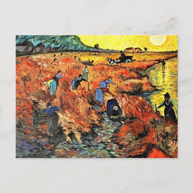 Red Vineyard Vincent van Gogh Artwork Vykort (Framsida)