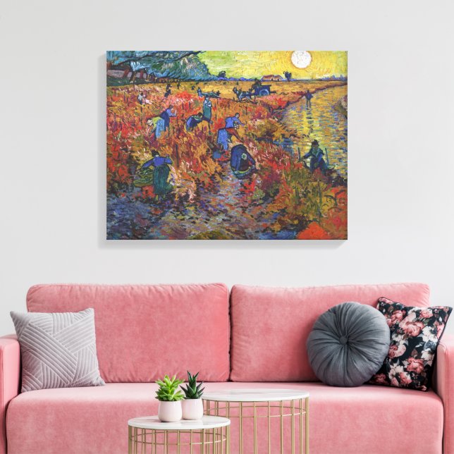 Red Vineyard | Vincent van Gogh | Canvastryck (Insitu (Vardagsrum))