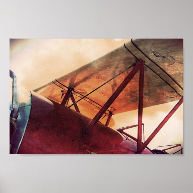 Red Vinge Antique Airplan Archival Art Poster (Framsidan)
