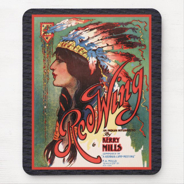 Red Vinge Indian Maiden Mousepad Musmatta (Framsidan)