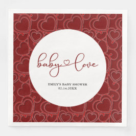 Red Vintage Baby Alla hjärtans dag Babyskor Kärlek Pappersservett