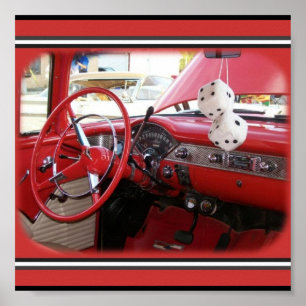 Red Vintage bil Poster