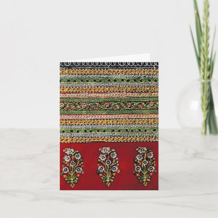 Red Vintage Embroidery Design Tack Kort