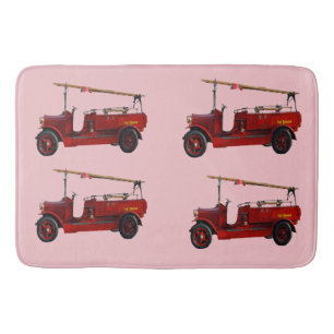 Red Vintage Fire Lastbil med overhead Ladder, Badrumsmatta