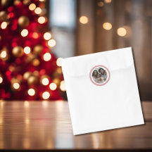 Red Vintage Gingham Helgdag Photo Round