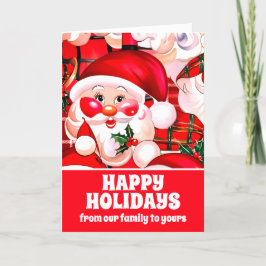 Red Vintage Jultomten Tartan Play jul Helgkort