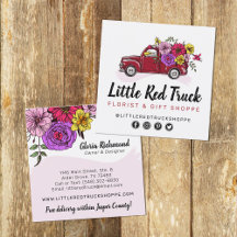 Red Vintage Lastbil & Flowers Blommigt + Social Me