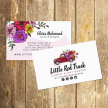 Red Vintage Lastbil & Flowers Blommigt + Social Me