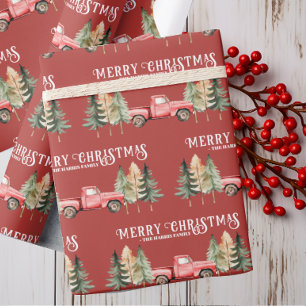 Red Vintage Lastbil Rustic Land Presentpapper