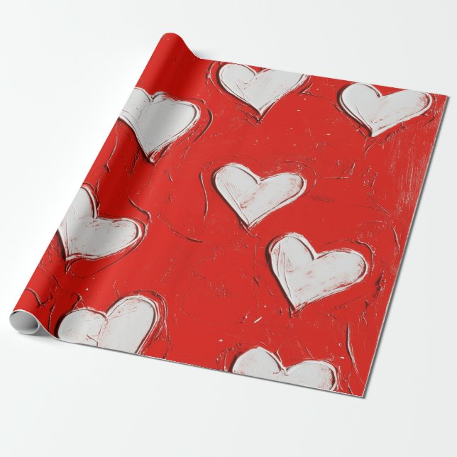 Red Vintage Lithography #3 Digital Art Presentpapper (Utrullad)