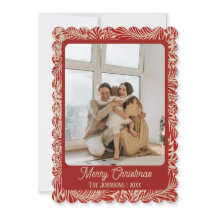 Red Vintage Photo jul Card