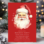 Red Vintage Retro Jultomten jul Party Inbjudningar<br><div class="desc">Inbjudan dina gäster till ett festligt firande med den här inbjudan till Jultomten-julfesten från Röda Vintagen Retro. Den här klassiska designen har en snygg vintage, vattenfärgen Santa, och är en charm och sofistikerad design. Perfekt för en helgdag-samling. Med inbjudan kan du anpassa dig till din händelseinformation och skapa en personlig...</div>
