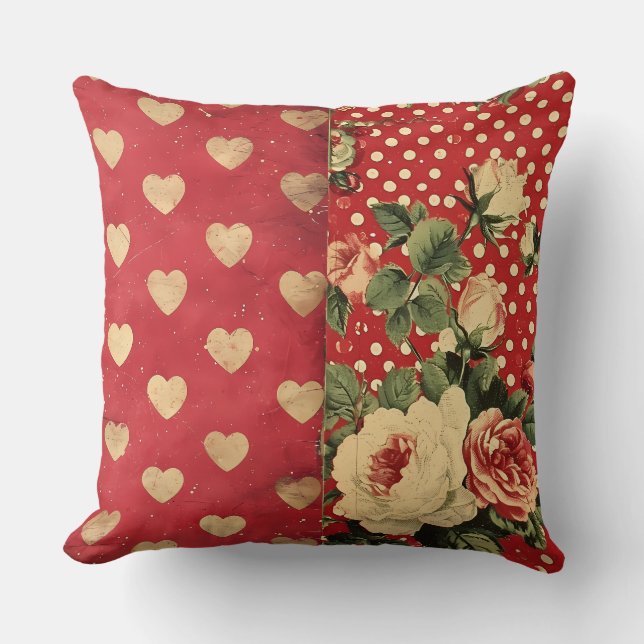 Red Vintage Shabby chic Kudde (Framsida)