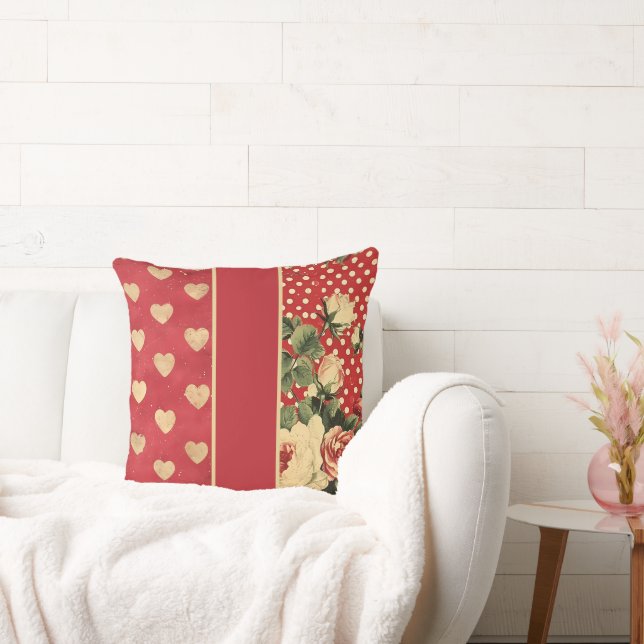 Red Vintage Shabby chic Kudde (Soffa)