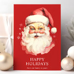 Red Vintage Watercolor Jultomten jul Helgkort<br><div class="desc">Skicka festive hälsning med vårt Red Vintage Watercolor Jultomten julkort för Helgdag! Det här charmeringskortet har en nostalgisk vattenfärgad illustration av Jultomten som ställs mot en livfull bakgrund, försedd med delikat snöflingor. Perfekt för att sprida helgdag, detta kort fångar julens tidlösa anda. Insidan är tom, vilket gör att du kan...</div>