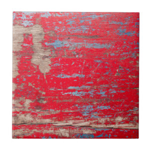 Red Vintage Wood Kakelplatta