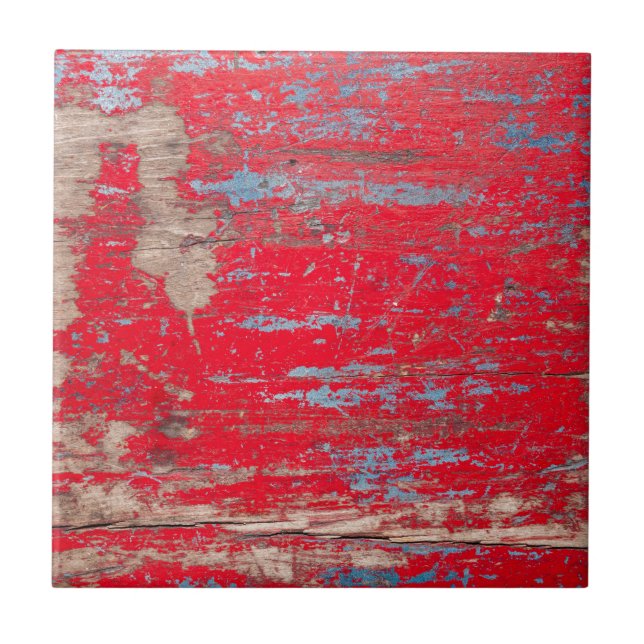 Red Vintage Wood Kakelplatta (Framsidan)