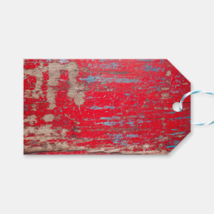 Red Vintage Wood Presentetikett