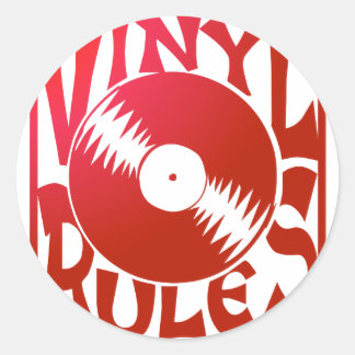 Red Vinyl Regler, okej? Runt Klistermärke
