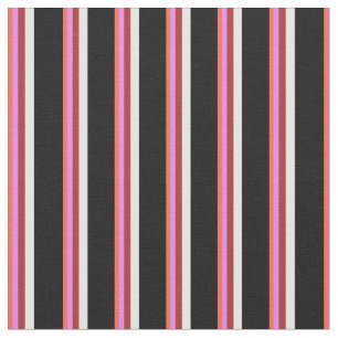 Red, Violet, Brown, White och Black Linjer Tyg