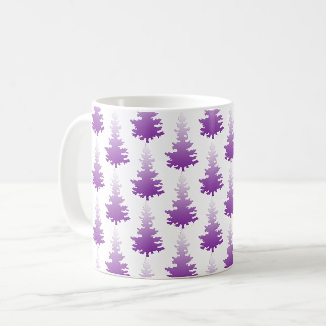 Red-Violet Evergreen Julgranar Kaffemugg (Framsida vänster)