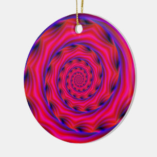 Red Violet och Blue Spiral Julgransprydnad Keramik