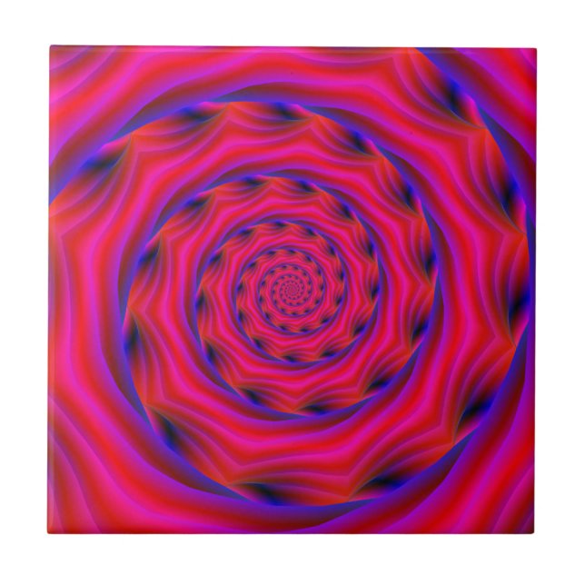 Red Violet och Blue Spiral Kakelplatta (Framsidan)