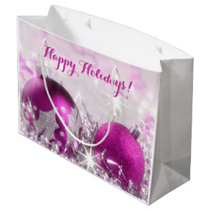 Red Violet och Silver jul Baubles Gift Bag
